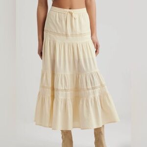 Cotton On maxi skirt tiered with crochet details